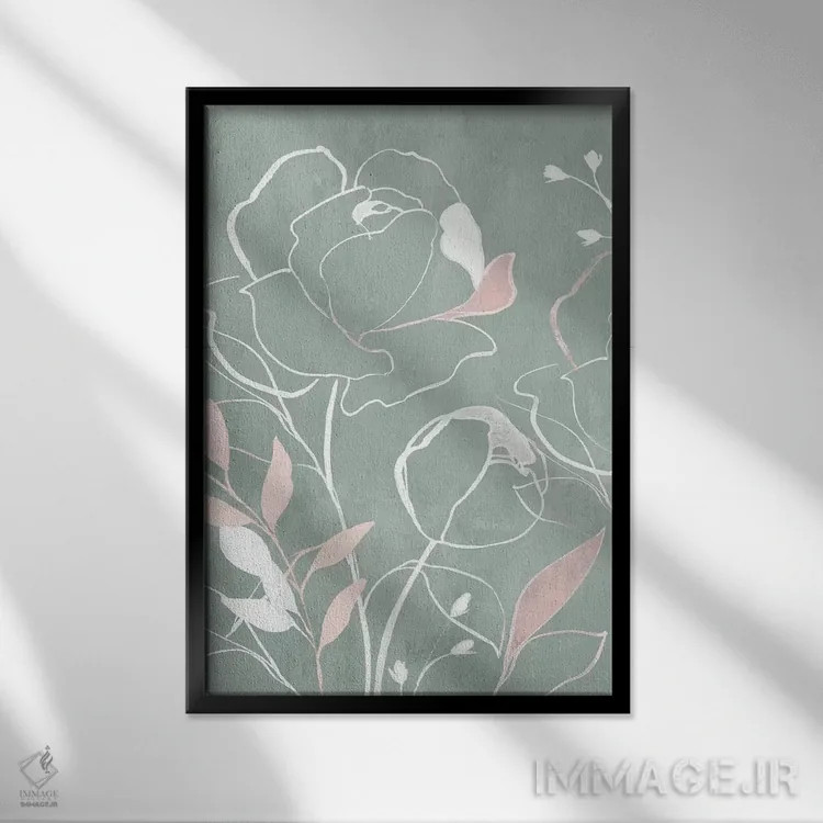 تابلو انتزاعی سرزمین گل رز I اثر ایزابل زد - نمای قابدار مشکی