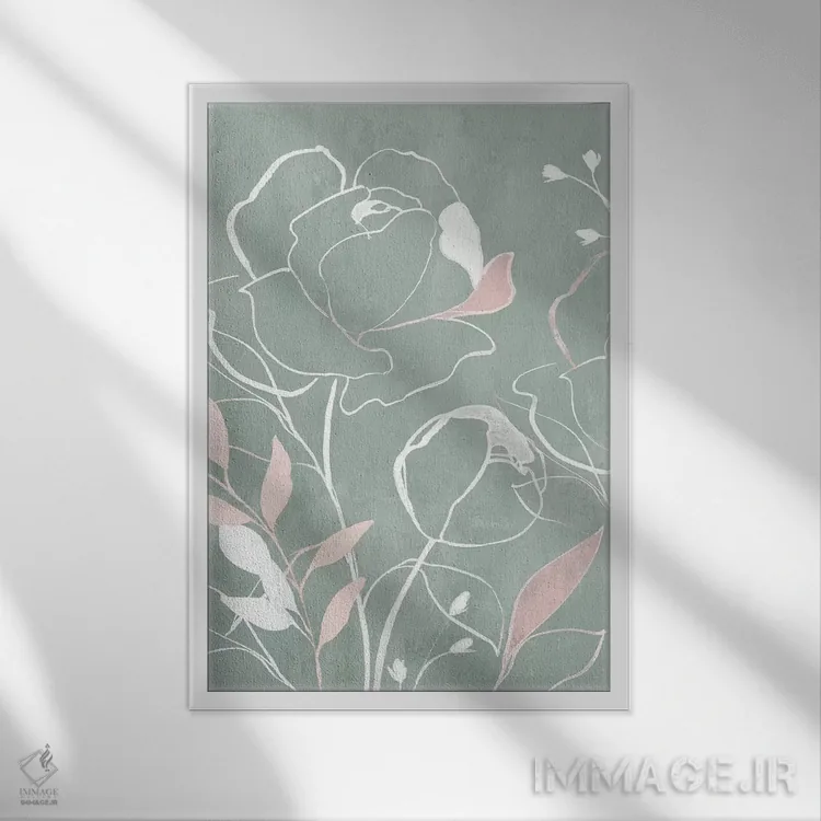 تابلو انتزاعی سرزمین گل رز I اثر ایزابل زد - نمای قابدار سفید