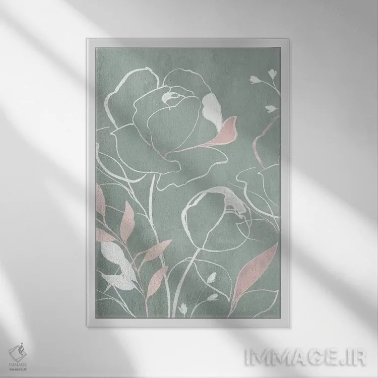 تابلو انتزاعی سرزمین گل رز I اثر ایزابل زد - نمای قابدار سفید