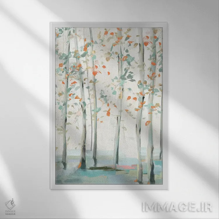 تابلو انتزاعی جنگل زمرباور II اثر ایزابل زد - نمای قابدار سفید