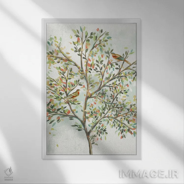 تابلو دکوراتیو درخت بهاری II اثر ایزابل زد - نمای قابدار سفید