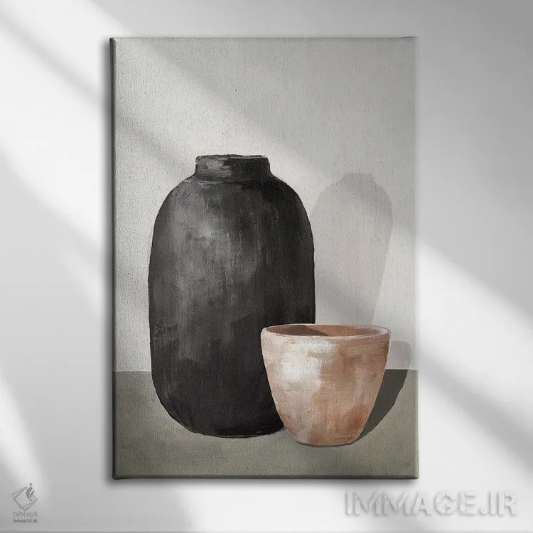 تابلو مینیمال گلدان ها II اثر ایزابل زد - نمای روبهرو روی دیوار