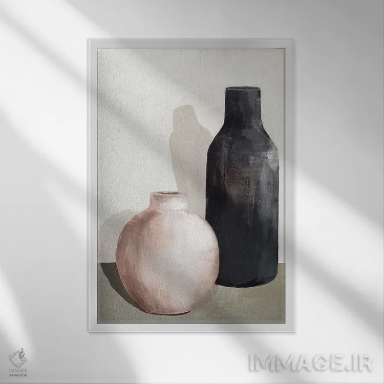 تابلو مینیمال گلدان ها I اثر ایزابل زد - نمای قابدار سفید