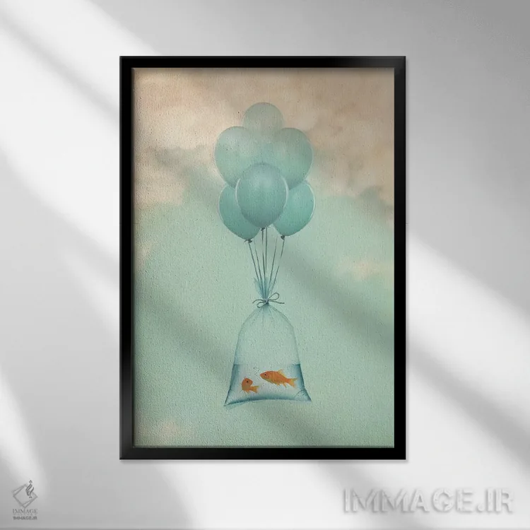 تابلو دکوراتیو پرواز به سوی آزادی یک اثر وین زپ - نمای قابدار مشکی