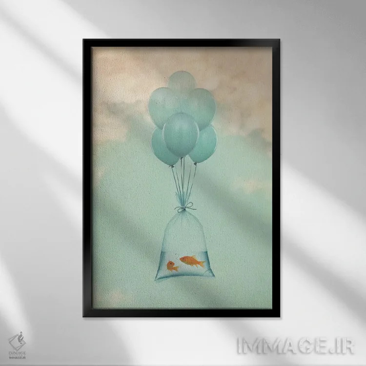 تابلو دکوراتیو پرواز به سوی آزادی یک اثر وین زپ - نمای قابدار مشکی