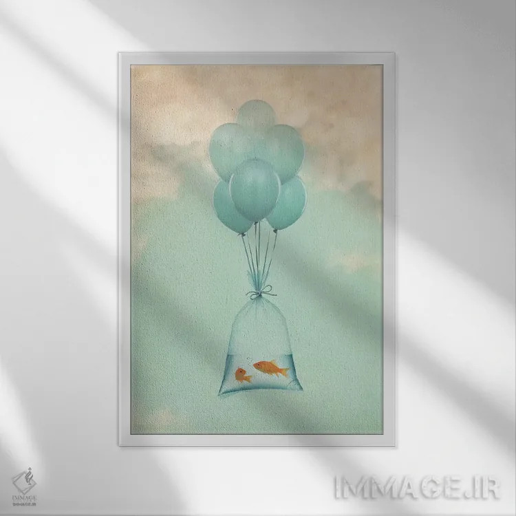 تابلو دکوراتیو پرواز به سوی آزادی یک اثر وین زپ - نمای قابدار سفید
