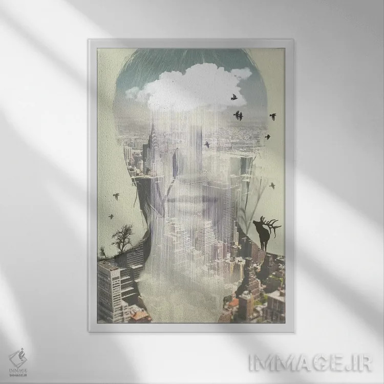 تابلو دکوراتیو نیویورک وحشی اثر وین زپ - نمای قابدار سفید