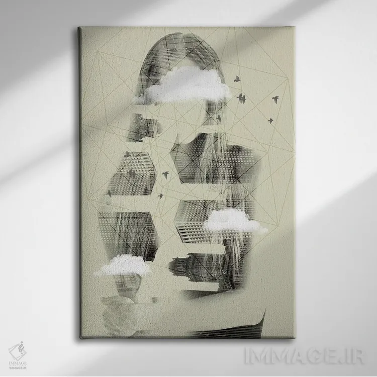 تابلو دکوراتیو آسمان وجه دار اثر وین زپ - نمای روبهرو روی دیوار
