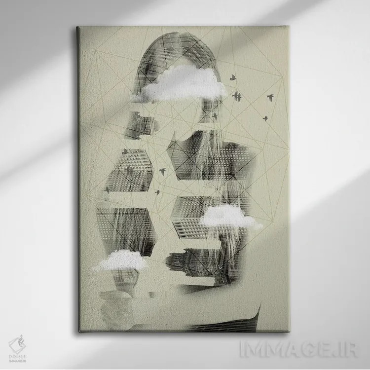تابلو دکوراتیو آسمان وجه دار اثر وین زپ - نمای روبهرو روی دیوار