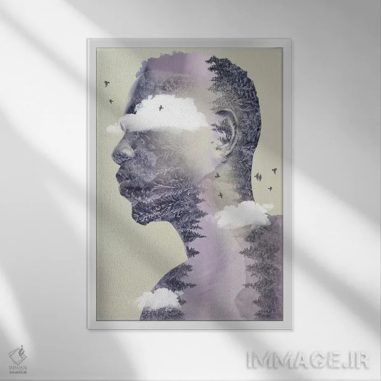 تابلو دکوراتیو در طبیعت وحشی اثر وین زپ - نمای قابدار سفید