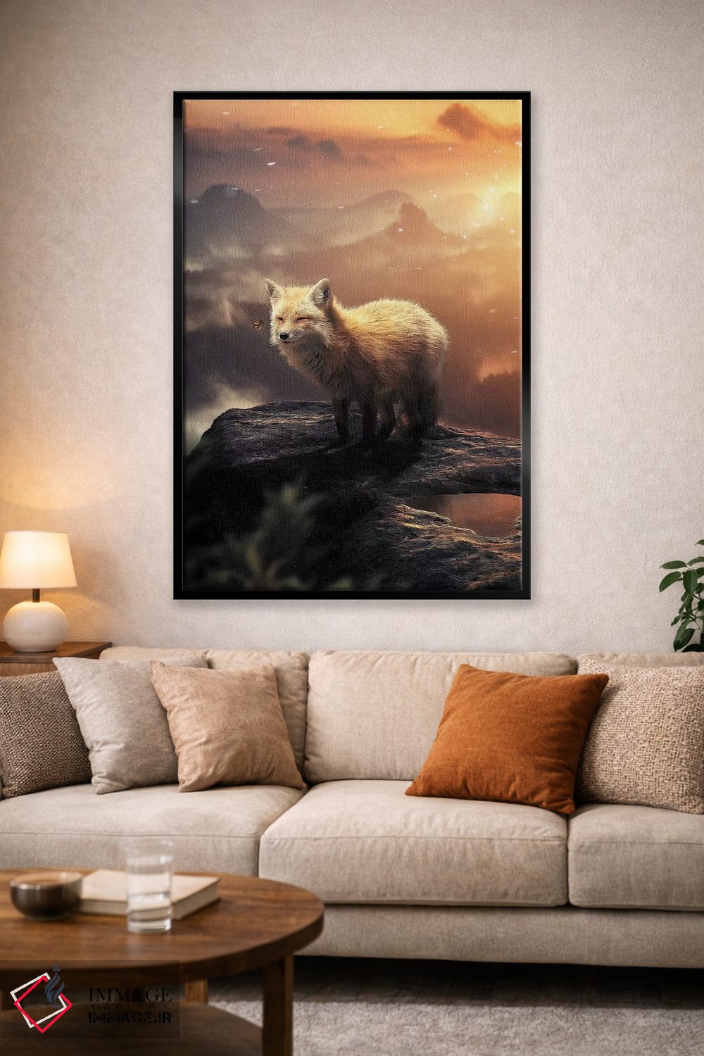 تابلو دکوراتیو روباه بر فراز کوه اثر زنیا گامر - D1B