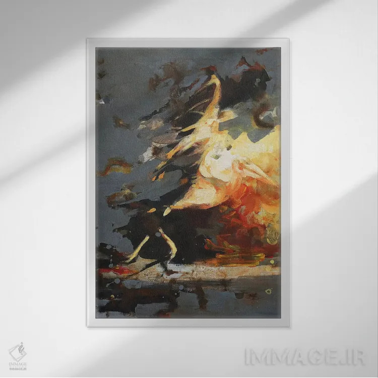 تابلو دکوراتیو تکامل معاون ۵ اثر زیل هوک - نمای قابدار سفید