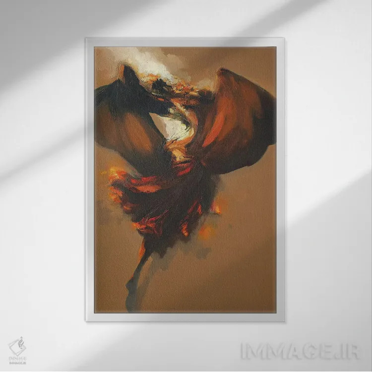 تابلو دکوراتیو ترپسیکوره III اثر زیل هوک - نمای قابدار سفید