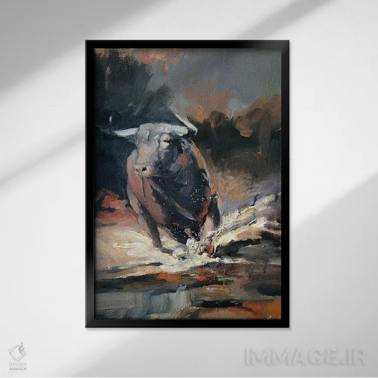 تابلو دکوراتیو توفان IV اثر زیل هوک - نمای قابدار مشکی