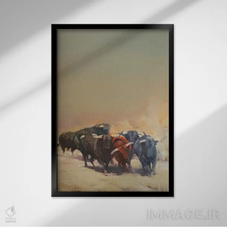 تابلو دکوراتیو فرار دسته جمعی اثر زیل هوک - نمای قابدار مشکی