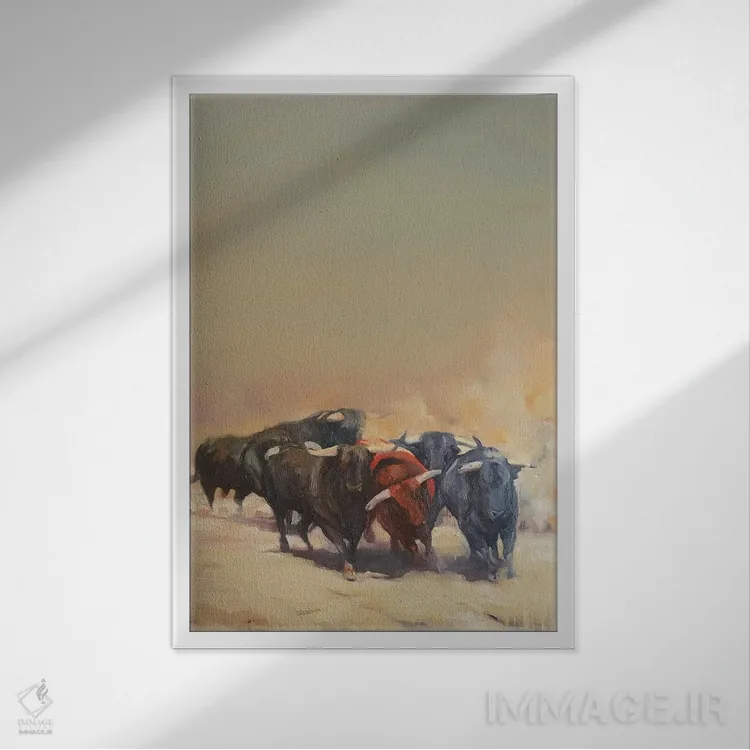 تابلو دکوراتیو فرار دسته جمعی اثر زیل هوک - نمای قابدار سفید