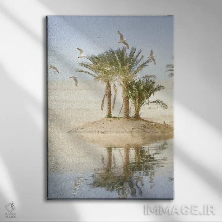 تابلو دکوراتیو سه لت آبی یک – پناهگاه آبی اثر استیو هونزیکر - نمای روبهرو روی دیوار