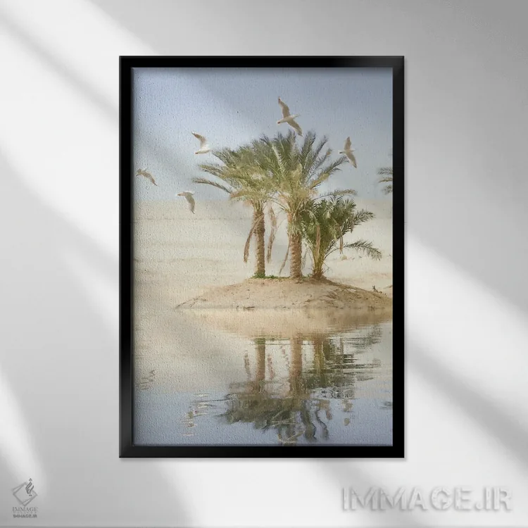تابلو دکوراتیو سه لت آبی یک – پناهگاه آبی اثر استیو هونزیکر - نمای قابدار مشکی