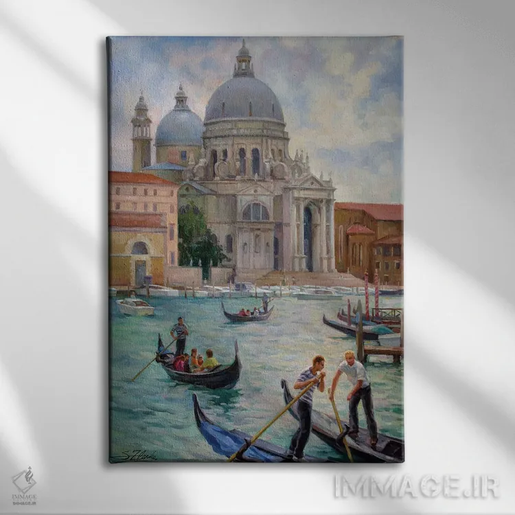 تابلو دکوراتیو Grand Canal Venice,لا سالوته، کانال بزرگ ونیز اثر سرگوی زلنکو - نمای روبهرو روی دیوار