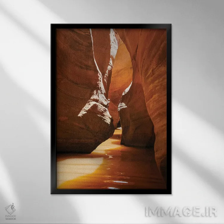 تابلو دکوراتیو دره باریک در منطقه تفریحی دریاچه پاول، یوتا اثر زاندریا مونش برالدو - نمای قابدار مشکی