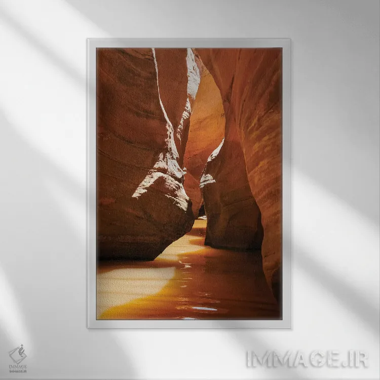 تابلو دکوراتیو دره باریک در منطقه تفریحی دریاچه پاول، یوتا اثر زاندریا مونش برالدو - نمای قابدار سفید