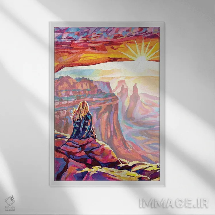 تابلو دکوراتیو سرزمین دره ها اثر ماریا موریس - نمای قابدار سفید