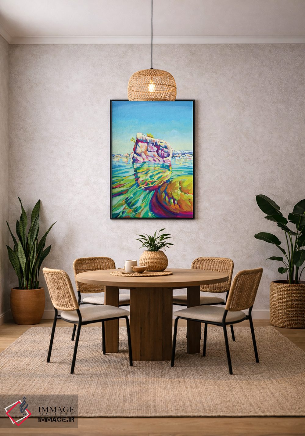 تابلو دکوراتیو صخره بنسای، دریاچه تاهو اثر ماریا موریس - D5B