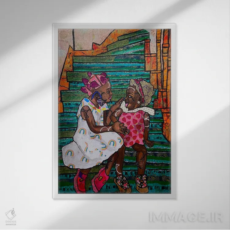 تابلو دکوراتیو نصیحت خواهر بزرگ تر اثر زسودایکا نزینگا - نمای قابدار سفید