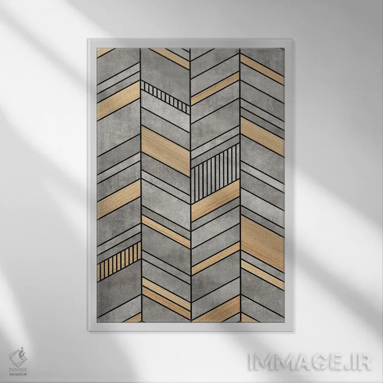 تابلو انتزاعی الگوی هفت و هشتی انتزاعی اثر زولتان رتکو - نمای قابدار سفید