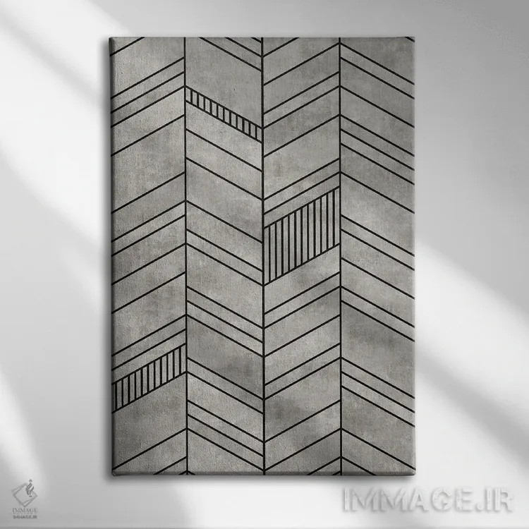 تابلو انتزاعی هفت و هشتی بتنی اثر زولتان رتکو - نمای روبهرو روی دیوار