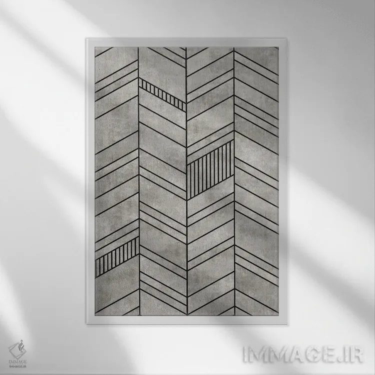 تابلو انتزاعی هفت و هشتی بتنی اثر زولتان رتکو - نمای قابدار سفید