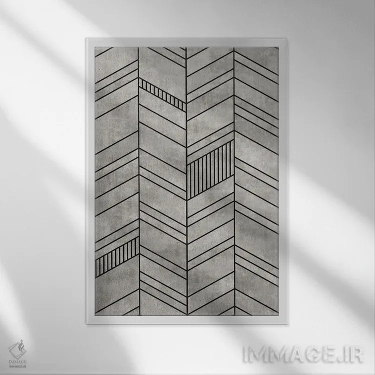 تابلو انتزاعی هفت و هشتی بتنی اثر زولتان رتکو - نمای قابدار سفید