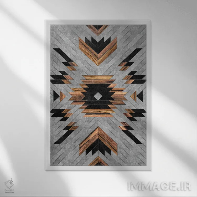 تابلو انتزاعی الگوی قبیله ای شهری شماره ۶ اثر زولتان رتکو - نمای قابدار سفید