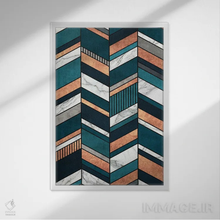 تابلو انتزاعی الگوی هفت و هشتی انتزاعی اثر زولتان رتکو - نمای قابدار سفید