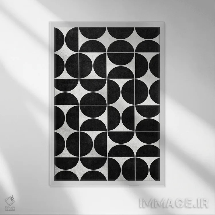 تابلو مدرن الگوی مدرن میان قرنی شماره ۳ اثر زولتان رتکو - نمای قابدار سفید