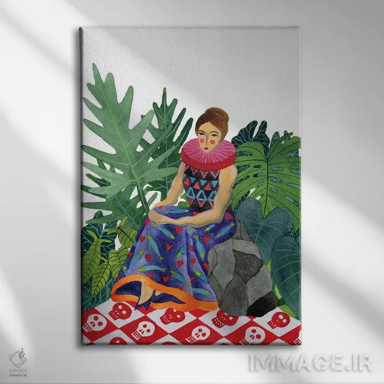 تابلو دکوراتیو ملکه ی گلخانه اثر زسالـتو - نمای روبهرو روی دیوار