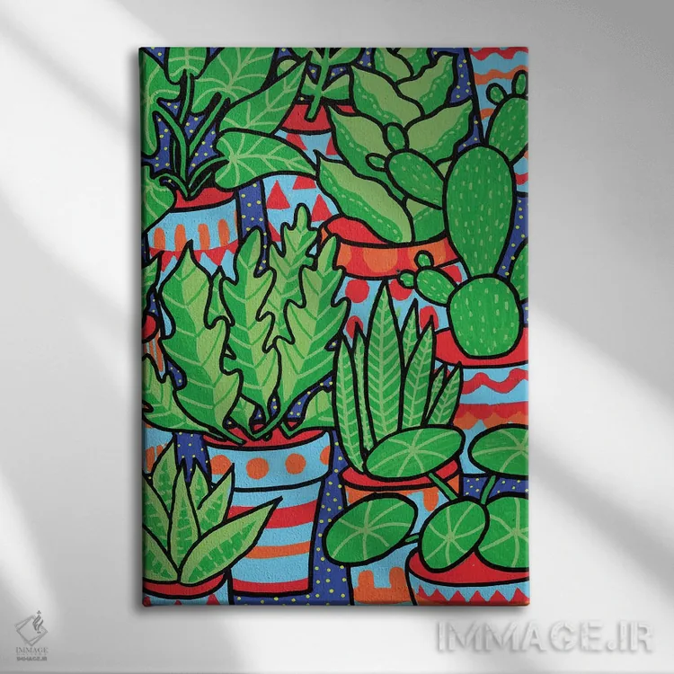 تابلو دکوراتیو این همه گیاه اثر زسالـتو - نمای روبهرو روی دیوار