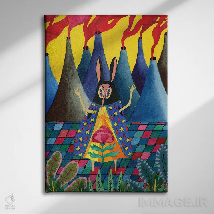 تابلو دکوراتیو پروانه خرگوشی اثر زسالـتو - نمای روبهرو روی دیوار