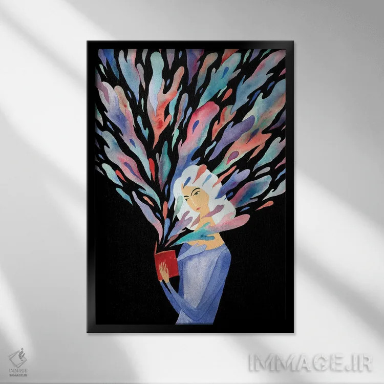 تابلو دکوراتیو مطالعه کن اثر زسالـتو - نمای قابدار مشکی