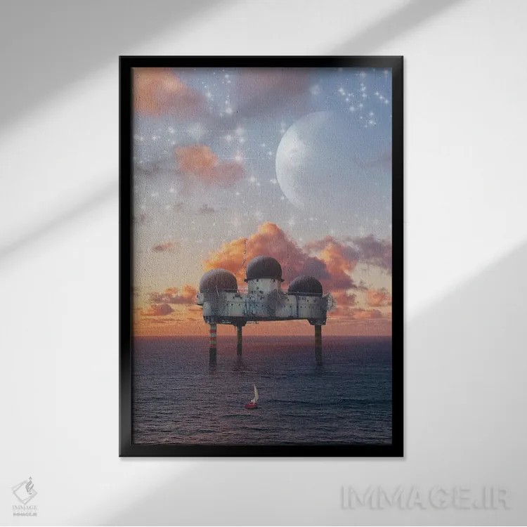 تابلو دکوراتیو رهسپار دریا اثر زوزی دیزاینز - نمای قابدار مشکی
