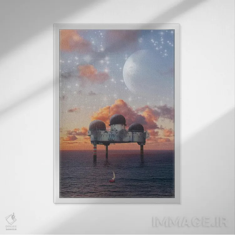 تابلو دکوراتیو رهسپار دریا اثر زوزی دیزاینز - نمای قابدار سفید