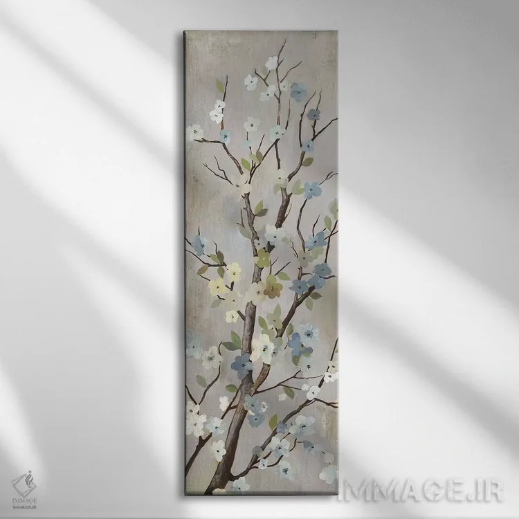تابلو مدرن شکوفه دوم اثر پی آی استودیو - نمای روبهرو روی دیوار