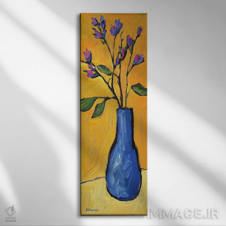 تابلو دکوراتیو گلگون زرد اثر پتی بیکر - نمای روبهرو روی دیوار