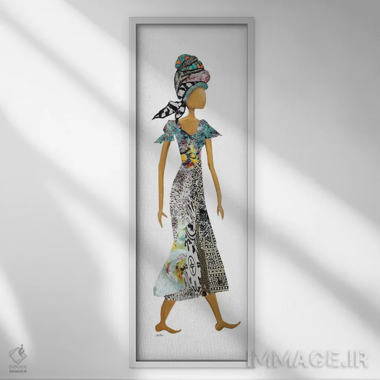 تابلو دکوراتیو زن با سربند ژوزا اثر جینا ریتر - نمای قابدار سفید
