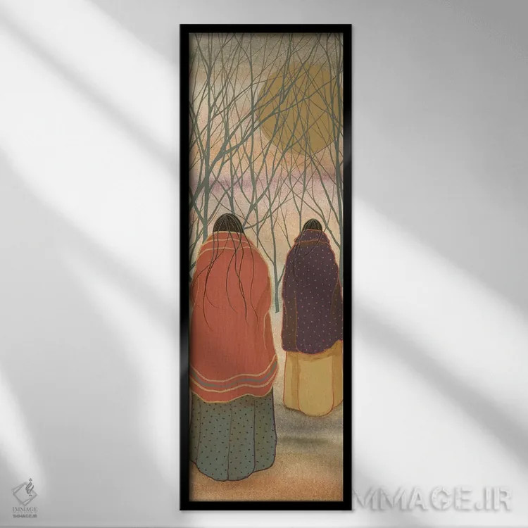 تابلو دکوراتیو سفر در غروب آفتاب اثر استودیو رورکس بریجز - نمای قابدار مشکی