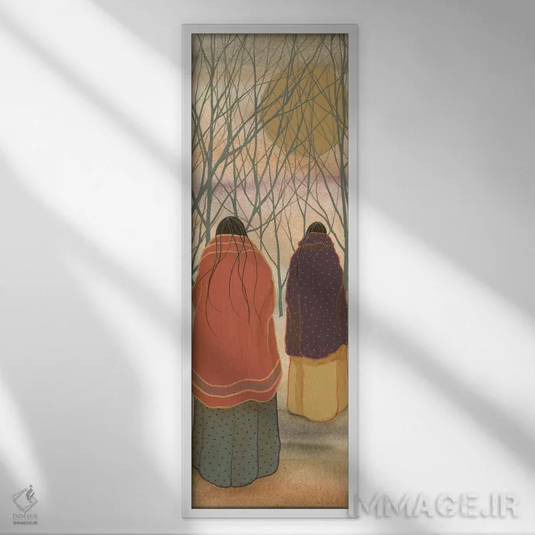 تابلو دکوراتیو سفر در غروب آفتاب اثر استودیو رورکس بریجز - نمای قابدار سفید