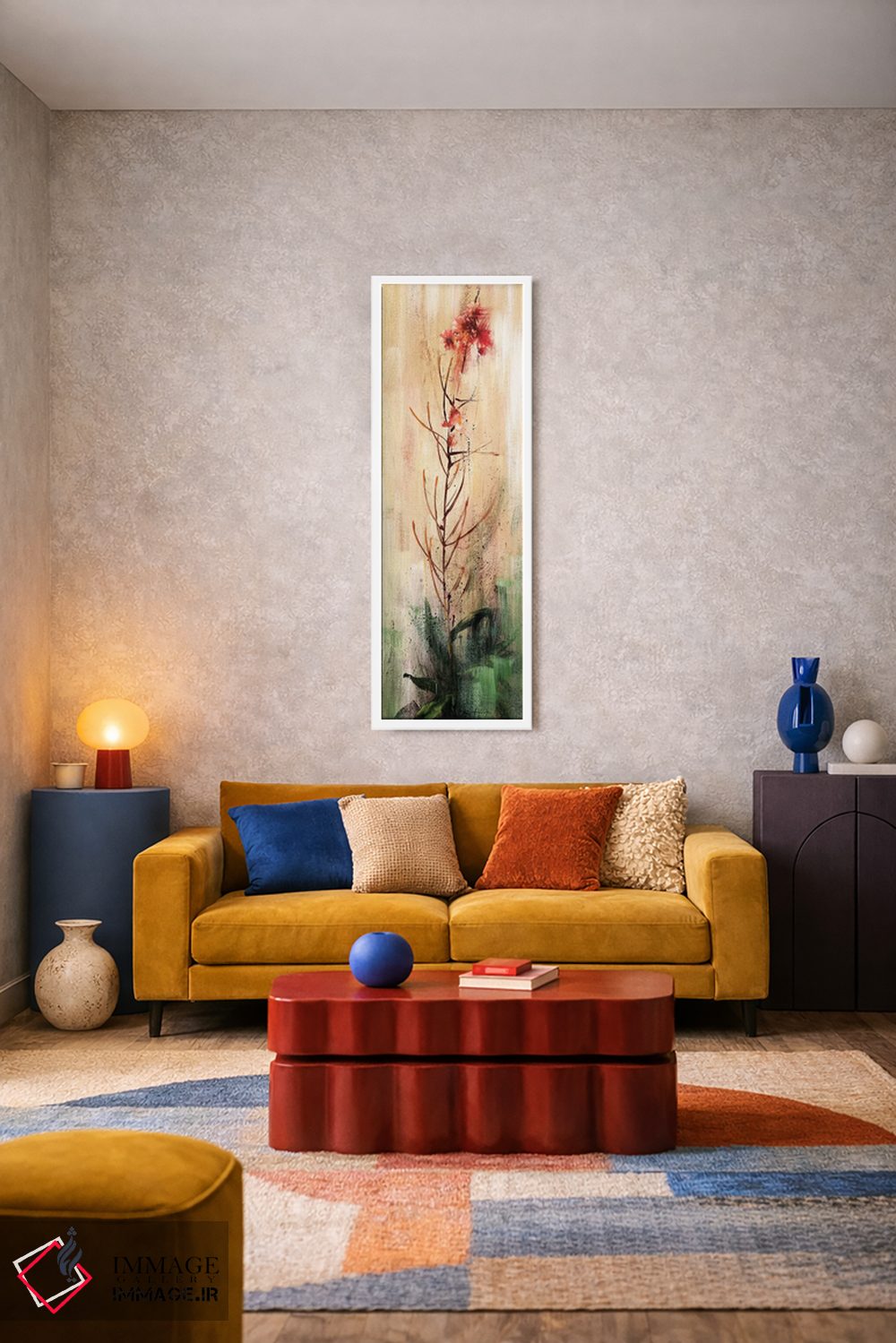 تابلو دکوراتیو گل آتش I اثر سایمون آدیمن - D1W