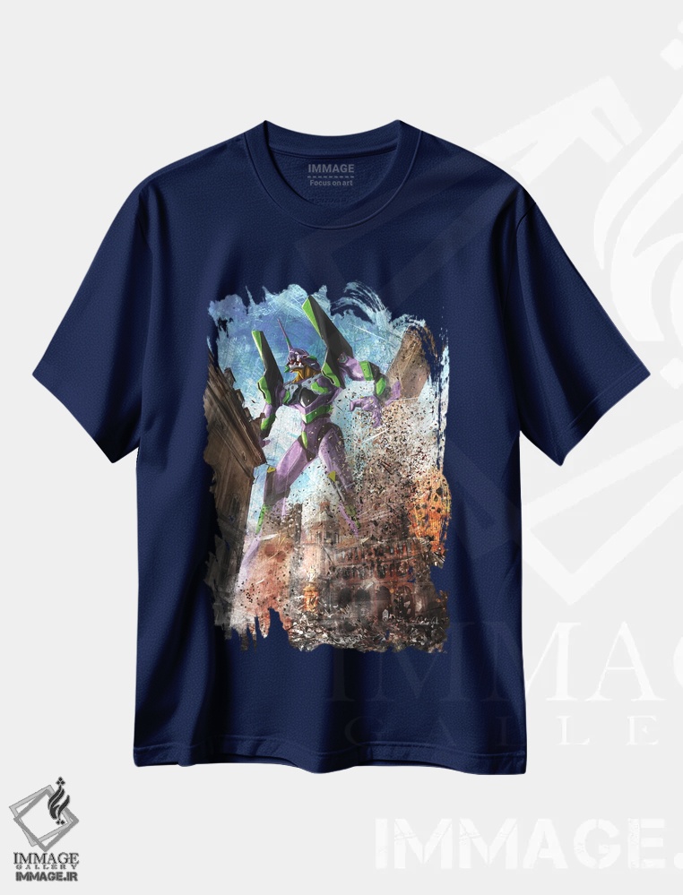 تیشرت سرمه ای طرح دار برج های سبز ایوا-اثر آندریا گاتی