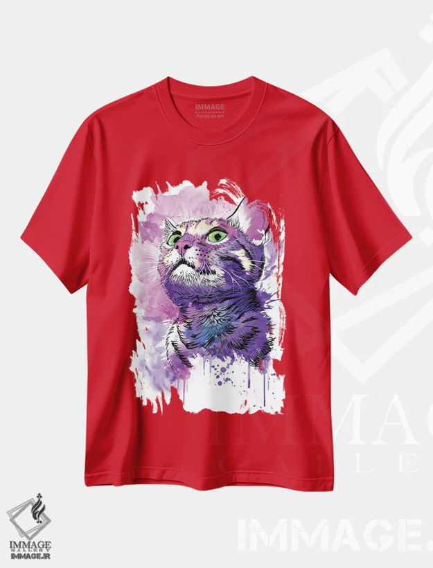 تیشرت قرمز طرح دار گربه اثر آنتونیو کامارنا