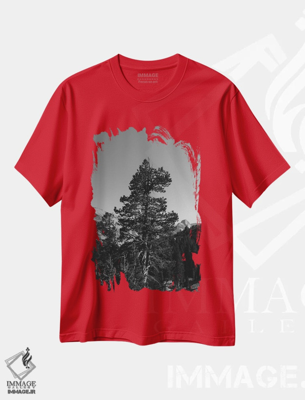 تیشرت قرمز طرح دار Yosemite National Park VI,نقطه ی اُلمستد، پارک ملی یوسیمیتی شش اثر بثانی یانگ
